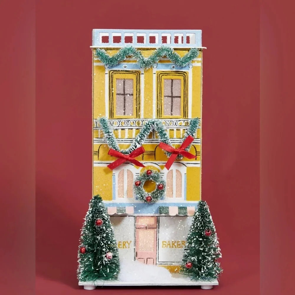 Anthropologie Christmas Village house light up decor george & viv 2022 bakery